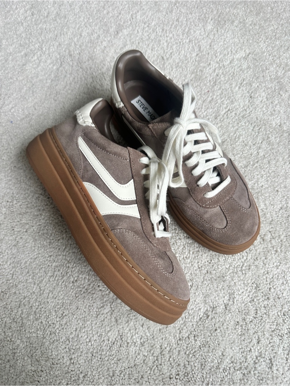 Steve Madden Taupe brown Suede platform Sneakers